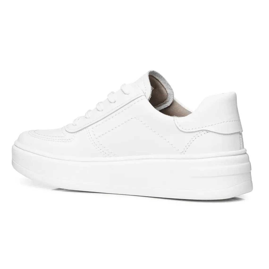 Tênis casual feminino Pegada branco em couro para uso diário
